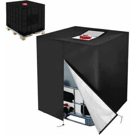 Bâche De Réservoir D'eau,Bache Pour Cuve 1000L IBC,420D Noir Couvercle Bâche Couverture Réservoir IBC Anti-UV Anti-poussière Couverture Container Réservoir IBC Bâche De Protection Cuve IBC