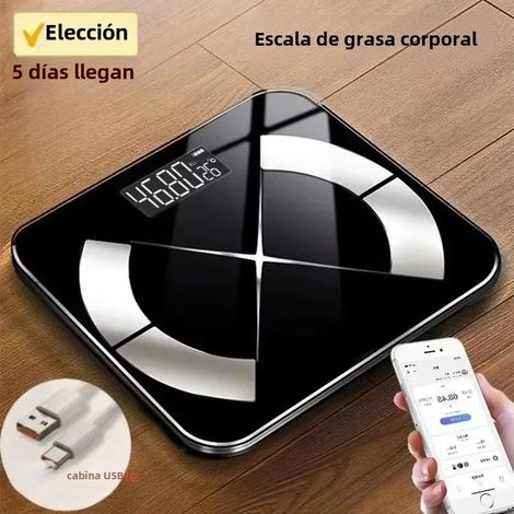 Balance électronique intelligente Bluetooth rechargeable pour la maison, mesurant le poids et la masse grasse, en acier inoxydable.-AquaForge (1/5)