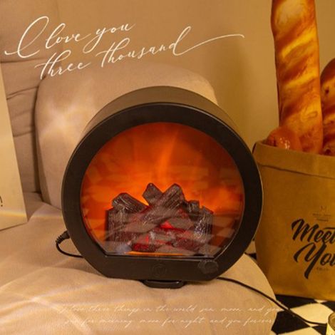 Cheminée décorative LED simulée, petit objet décoratif créatif, artisanat d'ameublement, bougeoir, flamme de charbon simulée, lampe à vent, sans minuterie (1/5)
