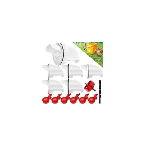 Kit de mangeoires automatiques pour volailles sans gaspillage et abreuvoir - (1/4)
