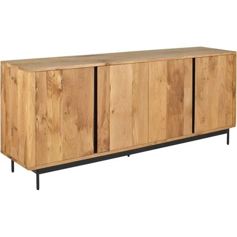 Buffet L. 200 cm en bois de chêne massif avec pieds en métal - TORONTO (1/5)