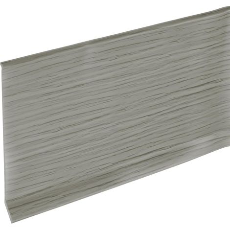 10ft x 4" Plinthe Adhésive Souple À Décoller Et Coller, Moulure En PVC Auto-Adhésive Pour Angles De Mur, Aspect Bois Gris (1/5)