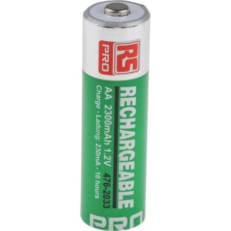 Batteries AA rechargeables 2.3Ah RS PRO, NiMH, 1.2V ( Prix pour Paquet de 4 )