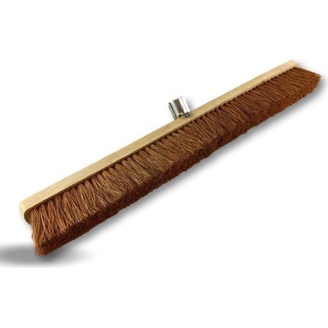 Street sweeper broom, wooden base, coconut fiber filling, bolted metal socket, outdoor sweeper (1/5)
