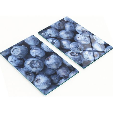 Tablas de cortar decorativas de cristal para cocina con estampado de ar谩ndanos, 2 x 30 x 52 cm.