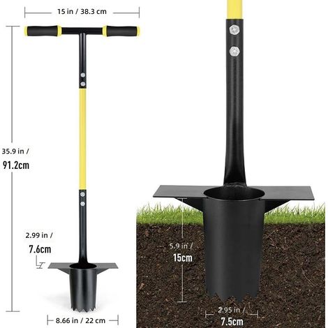 Outil de jardinage multifonctionnel sur pied - Bêche à terre et repiqueuse semis (1/5)