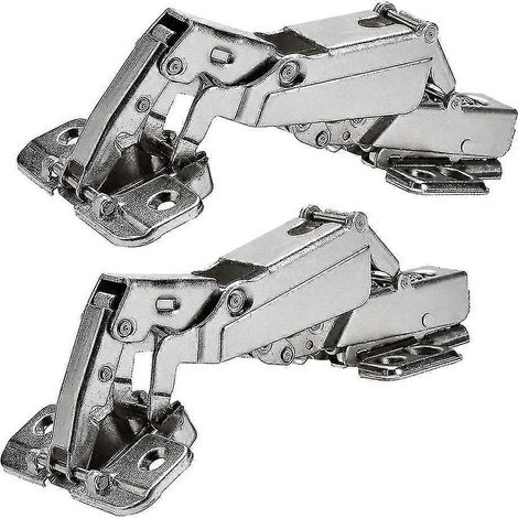 2 charnières à 175 degrés pour portes d'armoires sans cadre, charnières hydrauliques invisibles à réglage réglable, neuves et parfaites (1/4)