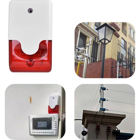 Système d'alarme antivol pour clôture électronique avec signal sonore et visuel 12 V CC, pour jardin et parc. (1/5)