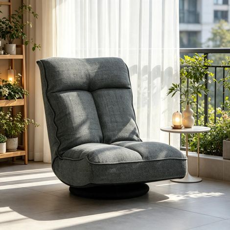 Fauteuil relax polyvalent, fauteuil individuel confortable, fauteuil pivotant avec dossier réglable (fauteuil individuel uniquement) (1/5)
