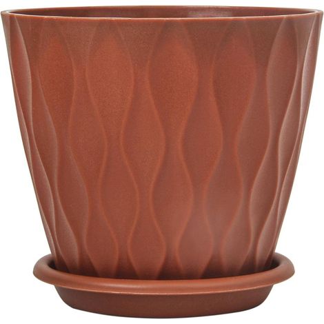 Pot de fleurs à arrosage automatique avec fond et trous de drainage - Lot de 5 - Noir - Usage intérieur et extérieur (1/5)