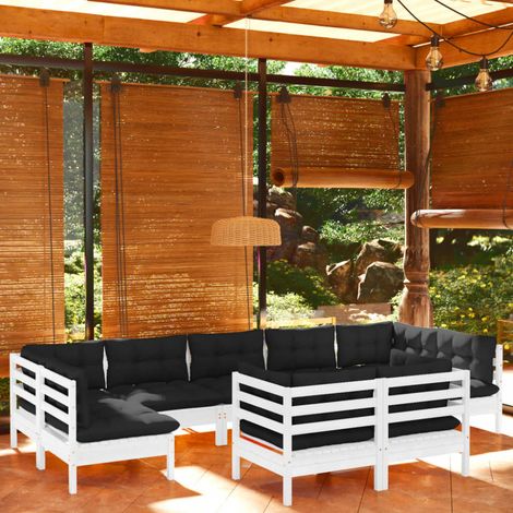 13-tlg. Garten-Lounge-Set mit Kissen Weiß Kiefernholz vidaXL (1/5)