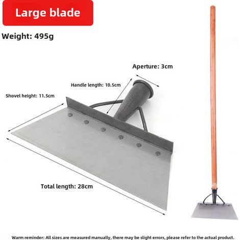 Pelle à glace en acier au manganèse, pelle à déneigement, pelle à lisier de porc, pelle de décontamination des murs, pelle à fumier agricole (Nouvelle pelle de nettoyage en cornière n° 28 + manche en (1/5)
