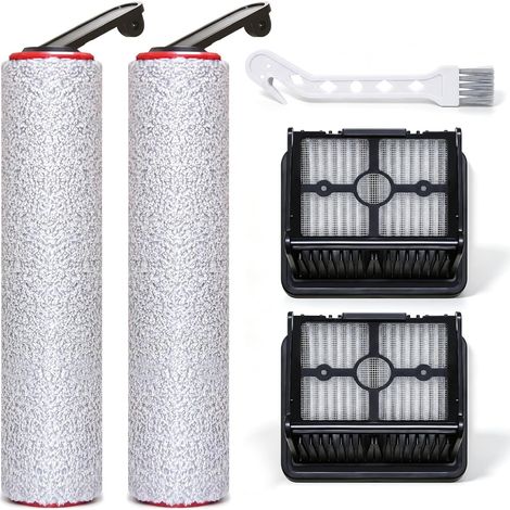 Accessoires pour Dreame H12 Pro H12 Dual G10 Pro Aspirateur, Ensemble de Pièces de Rechange 5 Pièces 2 Rouleaux 2 Filtres HEPA, Kit Brosse Rotative Lavable pour Aspirateur Eau et Poussière (1/5)
