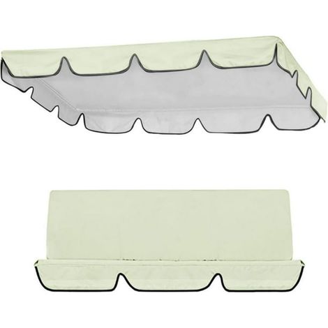 1 Auvent + 1 Housse, Balancelle, Tissu Oxford 210D, Imperméable, Rouge, Jardin Terrasse (1/5)