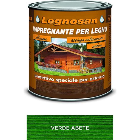 Impregnante all'Acqua per Legno Esterno Legnosan 750 ml VELECA - Verde Abete