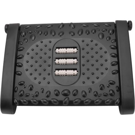 Repose-pieds de bureau réglable en hauteur (6 pouces), tabouret ergonomique avec texture massante et rouleau, noir.