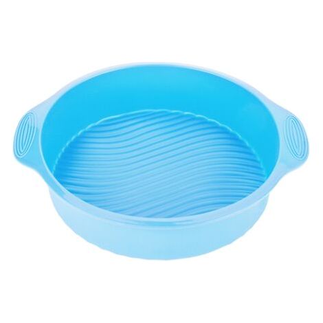 DEESSE SHOP-RIZGHWOY Moule à Gâteau en Silicone, Moule Pâtisserie 23 cm avec Bord Lisse Démoulage Facile pour Cuisson et Pâtisserie, Compatible Lave-Vaisselle Four Micro-Ondes (Bleu) (1/5)