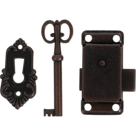 jeux de serrures vintage pour armoires, loquets de boîtes à bijoux anciennes, serrures décoratives-5.50X3.50X1.00CM-Assorted Color (1/4)