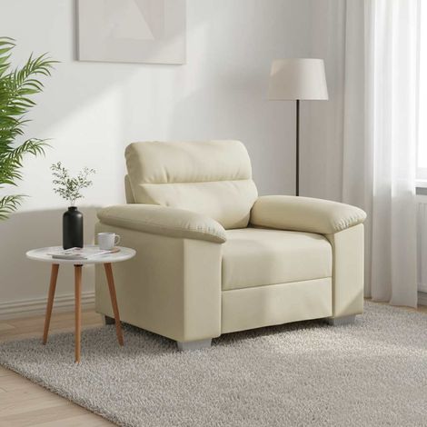 vidaXL Sillón sofá color crema, 100x81x84 cm, piel sintética (1/5)