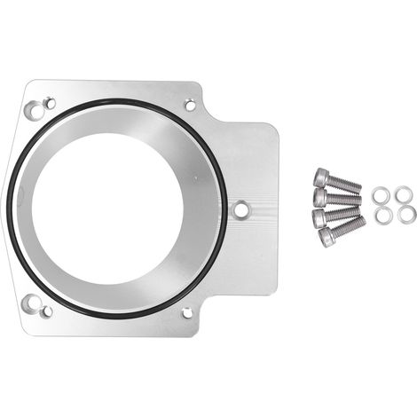 Joint en alliage d'aluminium pour adaptateur de corps de papillon de collecteur d'admission de 4 pouces, compatible avec les moteurs GM LS1, LS2, LS6, LSX et LS4, couleur argent. (1/5)