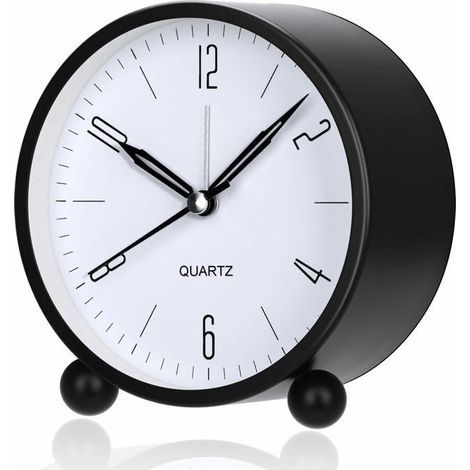 Wecker, analoge Wecker ohne Ticken mit warmem Nachtlicht, Nachttischwecker, lautloser Wecker, q010 (1/5)