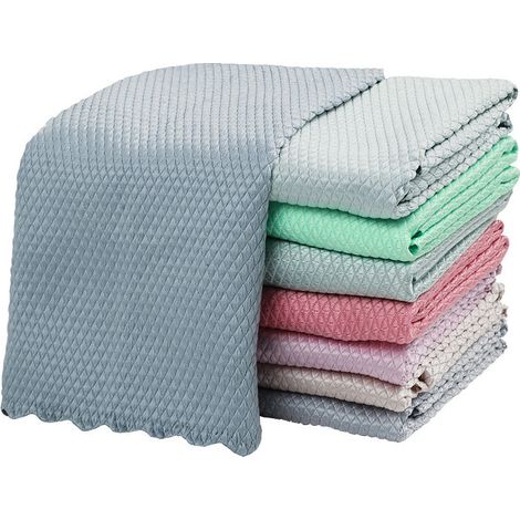 Lot de 8 Chiffon Nettoyant en Microfibre, Chiffon Microfibre pour Verre Non Pelucheux Très Absorbant sans Traînées pour Windows Pare-Brise Miroirs en Acier Inoxydable 40 x 30 cm,Couleur aléatoire (1/5)