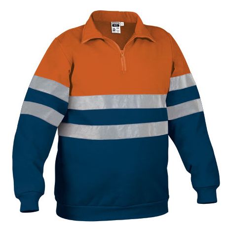 Sudadera de alta visibilidad VALENTO Road S Naranja flúor / Azul marino orión