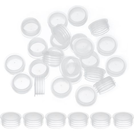 Bouchon Fileté 20mm - Lot de 25 - Plastique PE Transparent - Étanche Réutilisable - Pour Salière Poivrière Bouteille - Blanc (1/5)