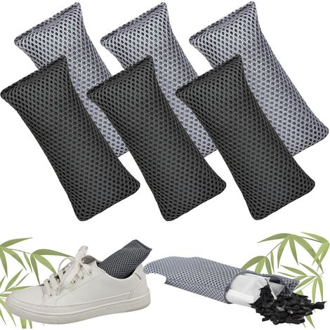 Sollbry 6 Pièces Absorbeur D’odeurs de Charbon Actif,Anti-Odeur Chaussure,Deodorant Chaussures Anti-Odeurs Réutilisable Convient pour Chaussures,Armoires (1/5)