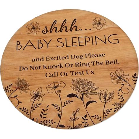Panneau Bois Sleeping Signe Suspendu Pour Chambre De Décoration De Porte De Garderie Et Maternelle (1/5)