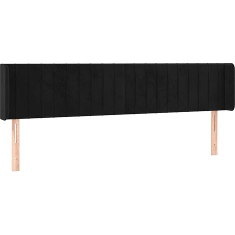 Tête de lit,Panneau décoratif avec oreilles Noir 183x16x78/88 cm Velours CFW2887308 (1/5)