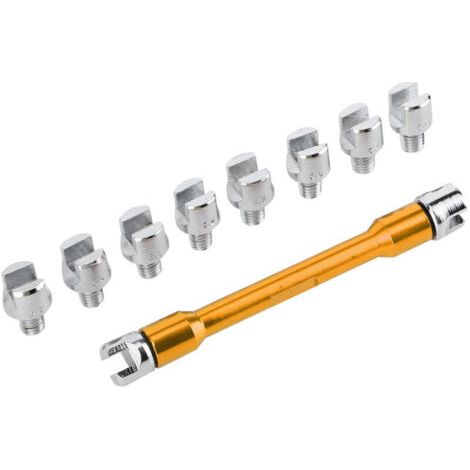 Eosnow Clé à rayons de moto CNC, longueur 93 mm (3,7 pouces), pour la plupart des motos (5,0 à 6,8 pouces), couleur or. (1/4)