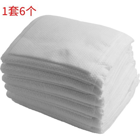 Lot de 6 serviettes de bain blanches jetables, douces et respirantes, idéales pour les voyages et les hôtels. (1/5)
