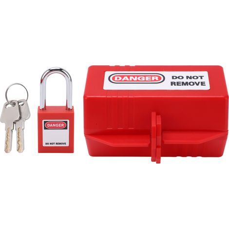 Kit de verrouillage de sécurité de la fiche d'alimentation avec un cadenas de 38 mm / 1,5 pouce de long pour le climatiseur TV de l'industrie chimie Small Lock Box (1/5)