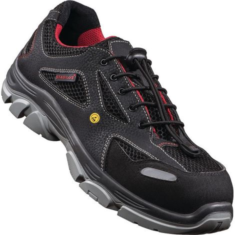Scarpe antinfortunistiche THILO LOW Taglia 40 nero/rosso S1 ESD EN20345 Textil/Mesh STABILUS