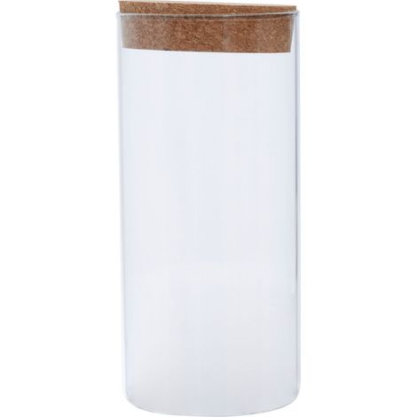 Premier Housewares Small Round Clear Glass Jar Large With Renewable Cork Lid For Storage Multipurpose Stylish Lightweight Removable Lid w10 x d10 x h22cm (1/5)