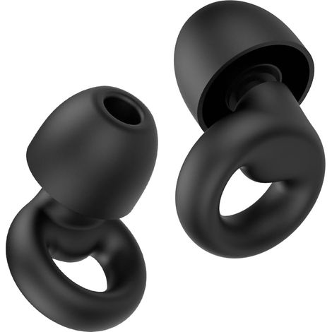 Bouchons d'oreilles antibruit pour dormir — Réutilisables — Réduction du bruit très efficace — Protection auditive (Noir) — Lot de deux (1/5)