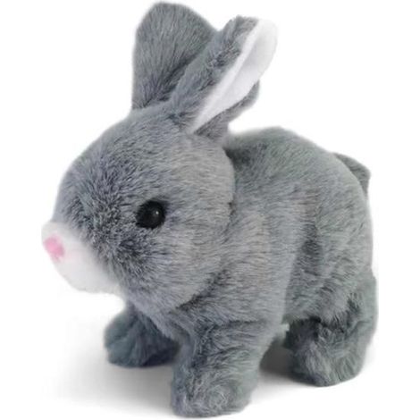 Lapin en peluche électrique 100 % neuf, jouet interactif, sautant, cadeau pour enfants, BGrey (1/4)