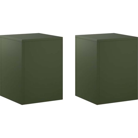 Support de Plante 2 pcs Vert olive 30 x 30 x 40 cm Acier vidaXL