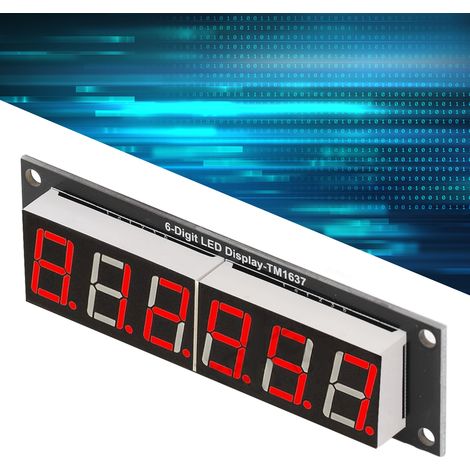 Module d'affichage LED 7 segments 6 chiffres 0.56 pouces avec puce TM1637 - Rouge (1/5)