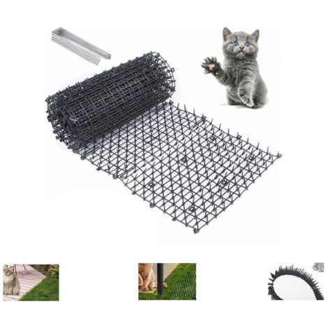 Tapis Anti-Chat avec Pointes,200 30cm Tapis de Dissuasion répulsif pour Chat Chien Animal,avec 8 Ancrages au Sol en Forme de U, Répulsif Chats Chiens Naturel & Écologique pour Jardin, Clôtures,TRIMEC (1/5)