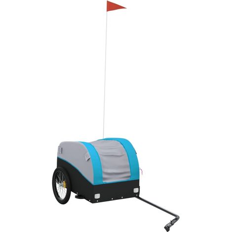 Remorque de vélo noir et bleu 30 kg fer
