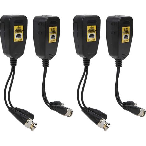 Power Balun for HD Video Transmitter, 4 Pieces, Multi-format HDCVI/TVI/AHD/CVBS, 2MP  8MP, Supports Reliable Transmission (1/5)