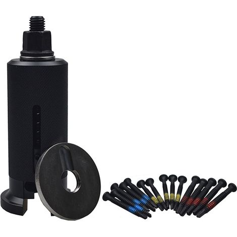 Extractor de cilindros de cerradura - Herramienta profesional para cerrajeros, kit con 15 tornillos de 4,2-5,5 mm, acero de aleación de aluminio. (1/5)