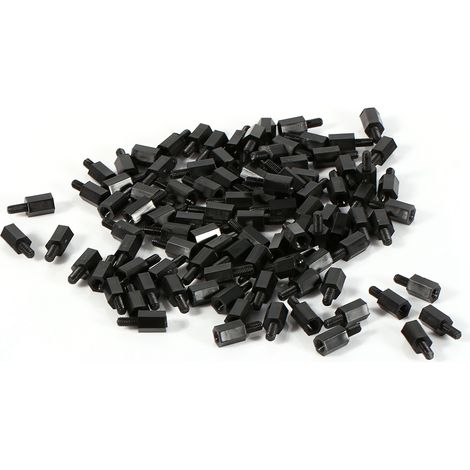 100pcs M2 M3 M4 Plastic Nylon Hex male Female Female Spacer Round Head Screw Nut