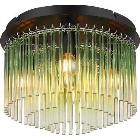Globo - plafón - GORLEY - negro - vidrio - Ø 32cm - E14 - 15698DG (1/5)