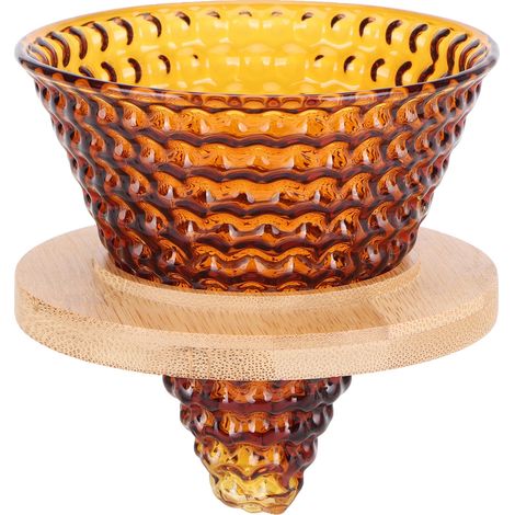 Wiederverwendbarer Glaskaffeefilter, Trichter, Kaffeemaschinenzubehör, braun (1/5)