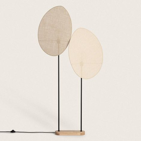 Lampada da Terra Metallo e Tessuto Elliptica Nero