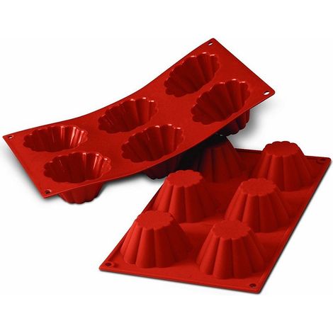 Moule silicone 6 brioches cannelées - Silikomart