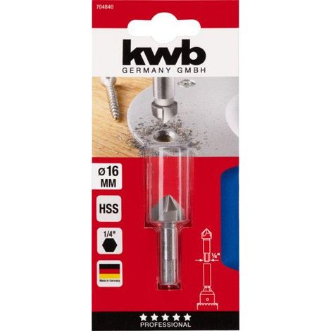 KWB 704840 Fresa para biselar 16 mm metálica HSS
